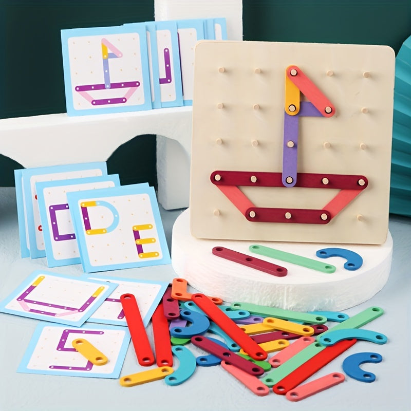 Montessori Pegboard Puzzle Set for Early Education
