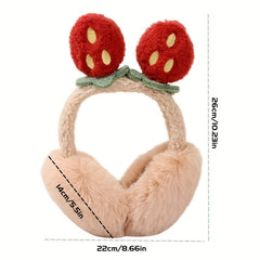 Strawberry Plush Winter Earmuffs Anti Freeze Soft Furry Earmuffs
