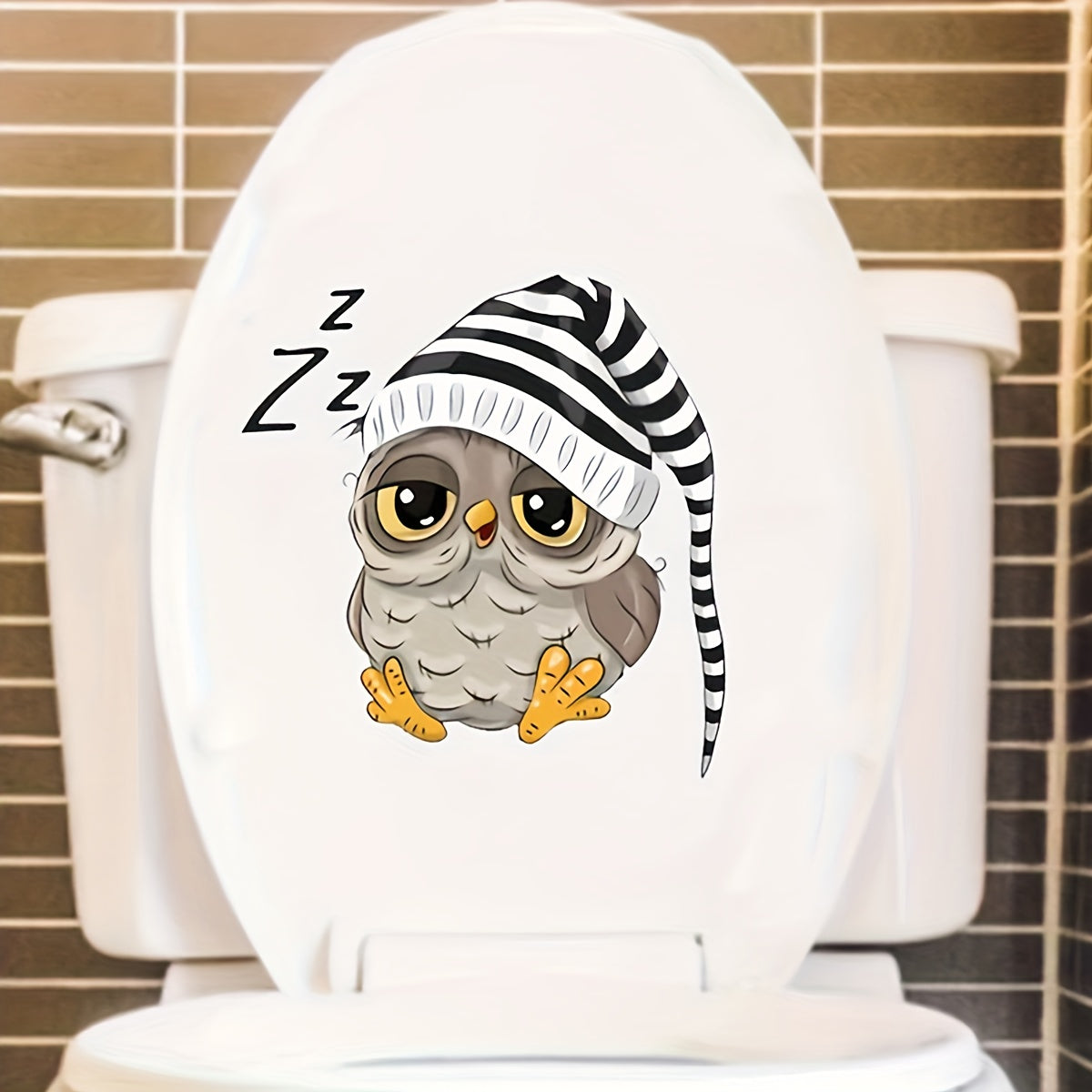 3D Owl Car Sticker Self-adhesive Waterproof PVC Toilet Cover Sticker