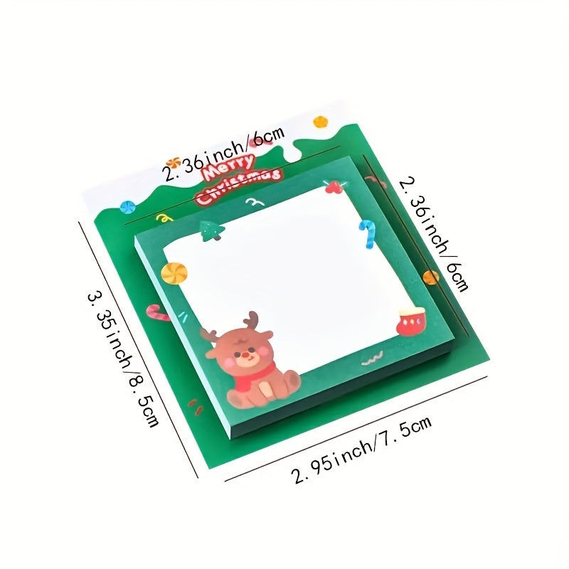 30 Sheets Christmas Elk Sticky Notes - Holiday Stationery Supplies