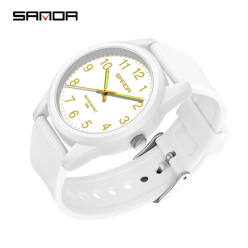 SANDA Unisex Sports Quartz Wristwatch Water Resistant Round Dial