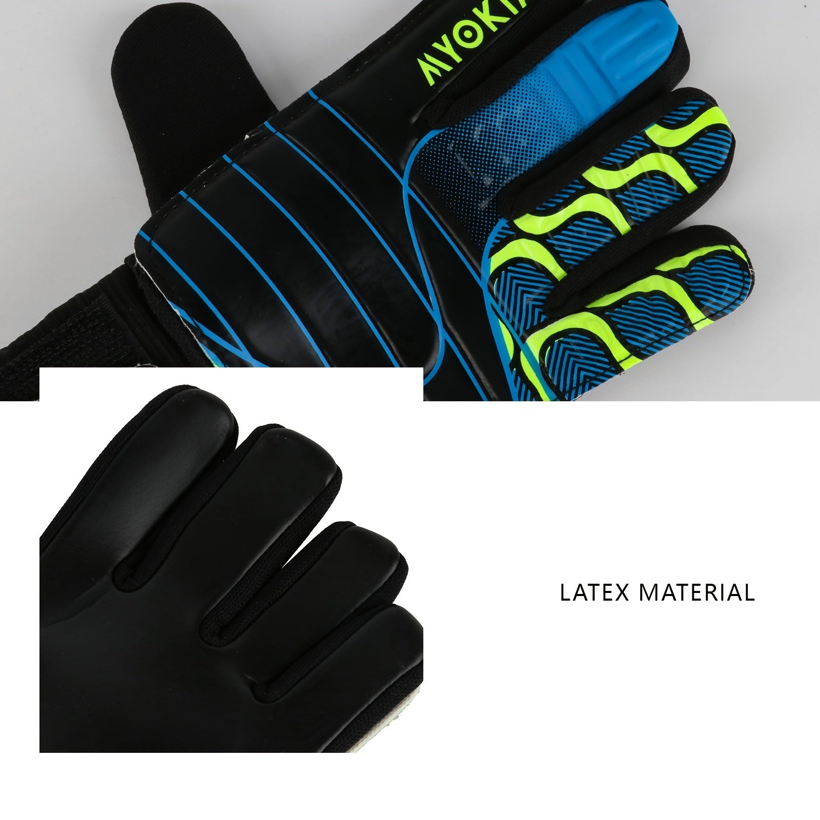 MYOKIA 1 Pair Goalkeeper Goalie Soccer Gloves Anti Slip Latex Gloves