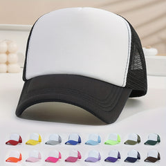 Fluorescent Baseball Cap Sunscreen Trucker Hat Mesh Breathable Adjustable