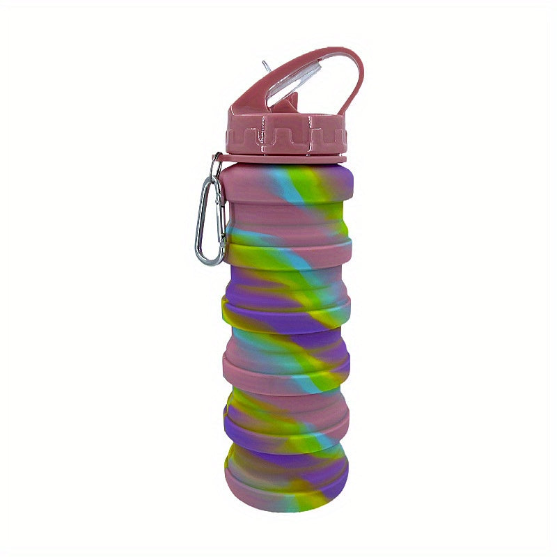 Portable Camo Water Cup Silicone Telescopic Sports Bottle