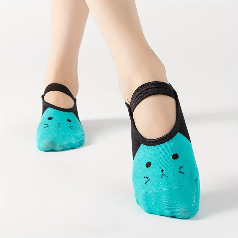 Women Yoga Socks Anti-slip Backless Pilates Ballet Dance Fitness Slipper