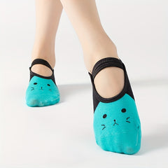 Women Yoga Socks Anti-slip Backless Pilates Ballet Dance Fitness Slipper