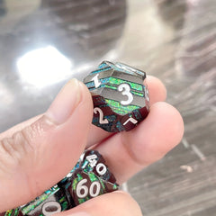 Striped Green Dice Metal Dice Gift For Halloween And Christmas