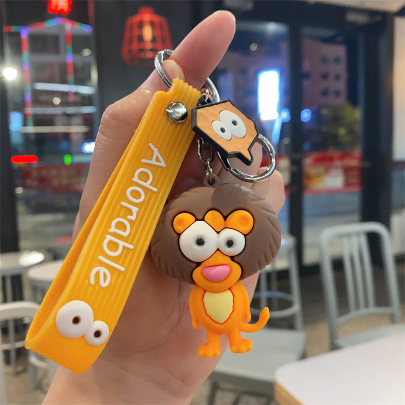 Cute Animal Keychains for Kids Giraffe Ostrich Monkey Pendant Keyrings