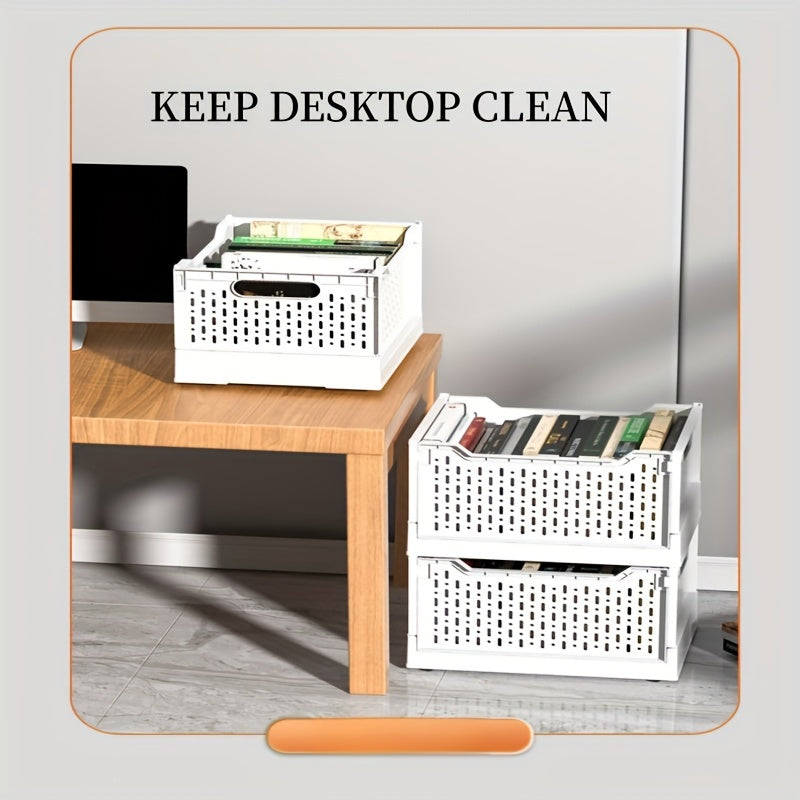 1pc Snack Storage Box Organization Basket Plastic Desk Desktop Storage Box
