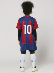 Kids Striped Soccer Jersey & Shorts Set, Quick Dry, Stretchy