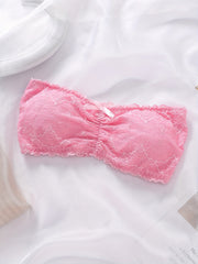 Lace Stitching Bandeau Bra Soft Stretch Strapless Bra Women's Lingerie