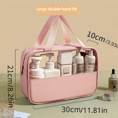 Waterproof Transparent Toiletry Bag Portable Zippered Tote Cosmetic Bag