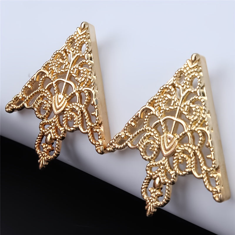 Floral Cut Out Buckle Collar Corners Collar Tip Pin