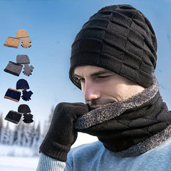 3pcs Winter Fishing Hat Neck Gaiter Gloves Set Warm Hat Outdoor Sports