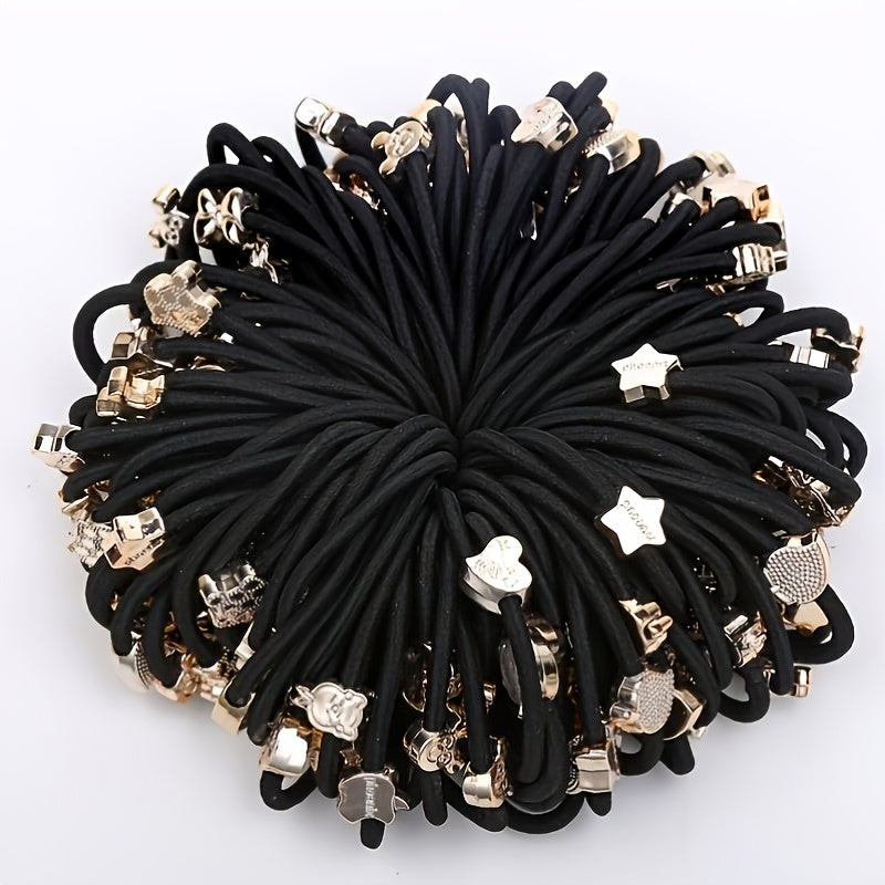 50pcs Girls Elastic Hair Ties Thick Hair Accessories Gift