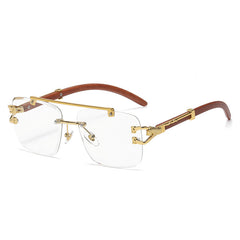 Wood Grain Leopard Head Sunglasses