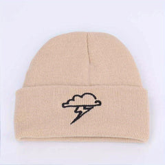 Clouds Embroidery Beanie Lightweight Warm Skull Cap Solid Coldproof Couple Knit