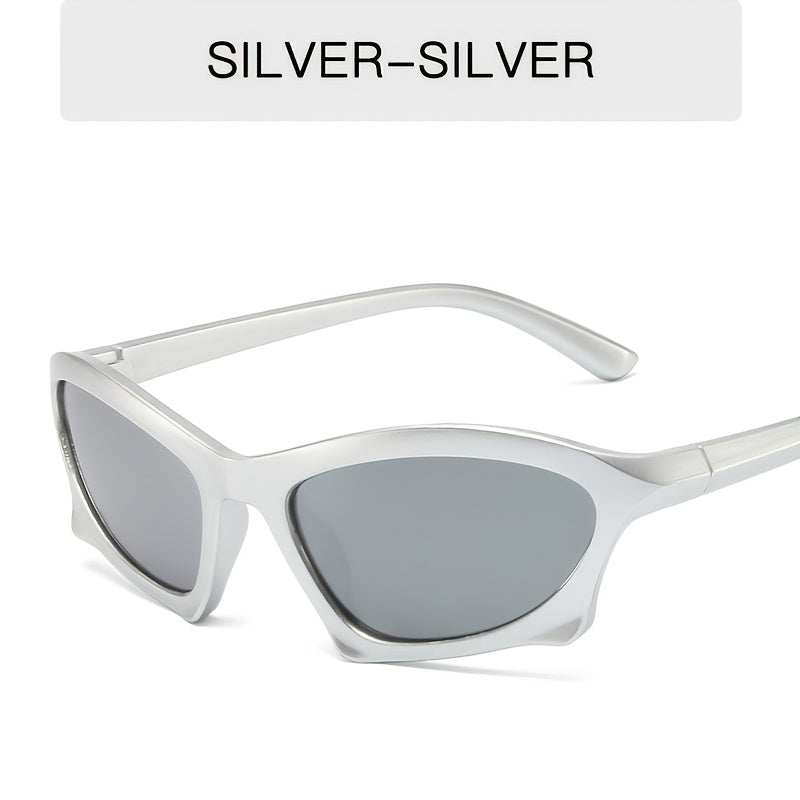 Y2k Around Sun Glasses Wrap Vintage Shades Bat Eyeglasses