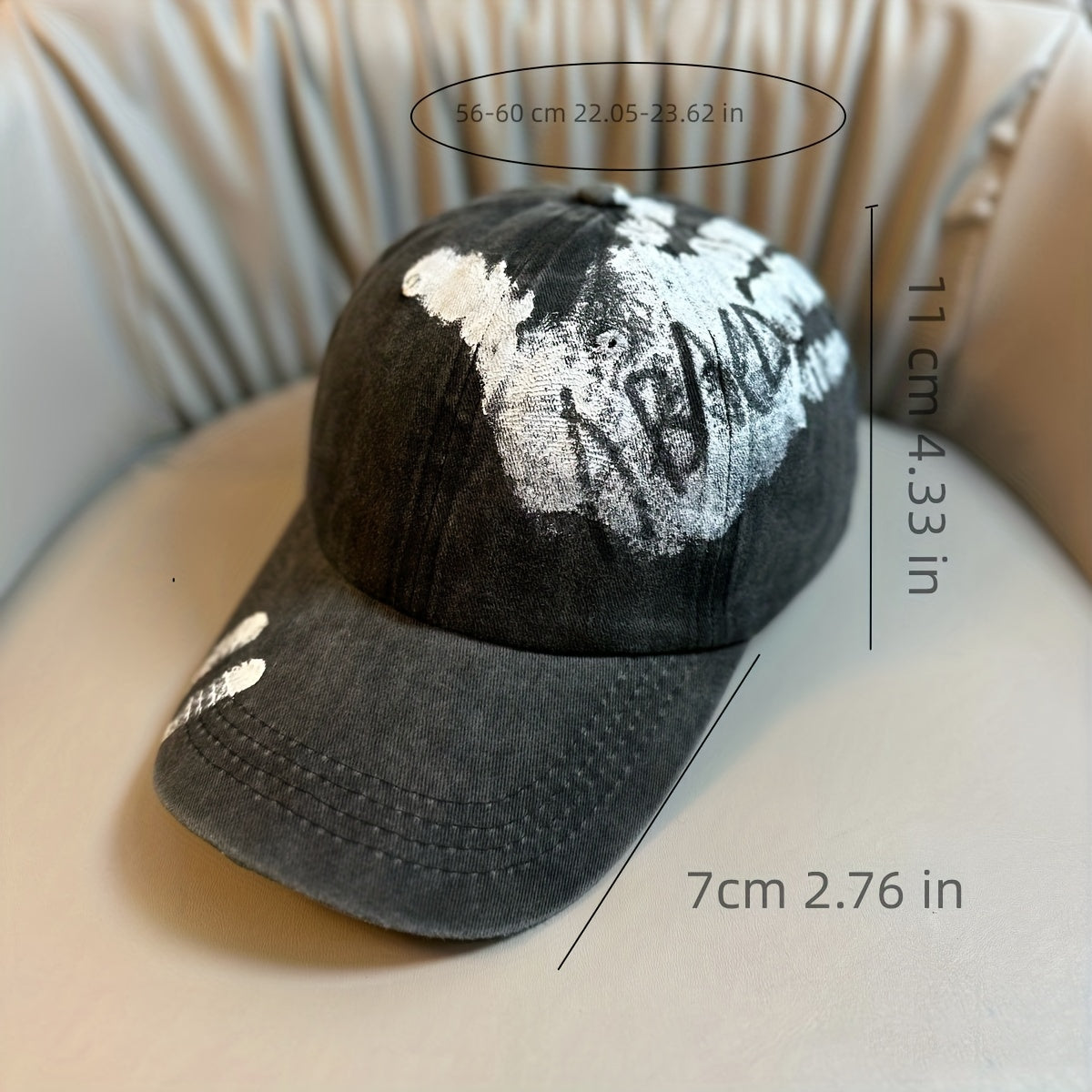 Men's Graffiti Style Gray Baseball Cap