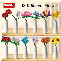 WOMA Flower Bouquet Building Kit for Girls 4 - Eternal Rose Flowers Puzzle