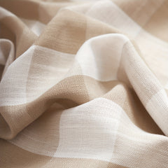 Plaid Pattern Tiers Cafe Curtains Semi shading Semi transparent Window
