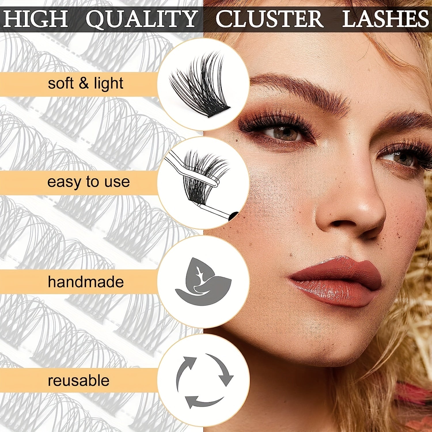 10 16mm Lash Clusters Individual Segmented False Eyelashes DIY Extensions