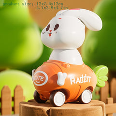 Cartoon Rabbit Toy Car, Durable Plastic, Perfect Holiday Gift for Kids