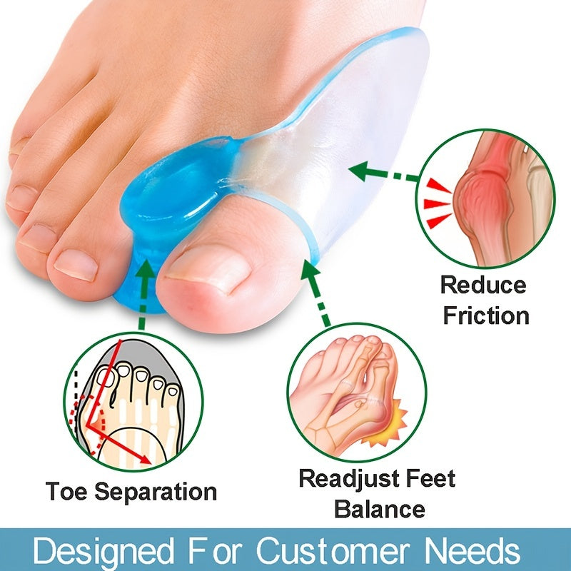 Soft Silicone Big Toe Separators for Foot Care Transparent Toe Spacers