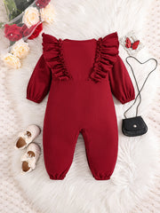 Baby Girls Ruffle Long Sleeve Romper Newborn Jumpsuit