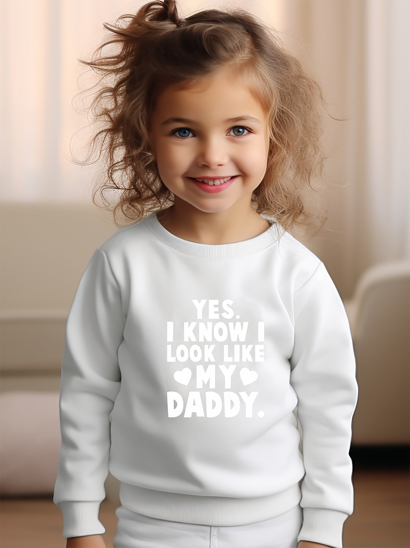 Girls Letters Pattern Crew Neck Sweatshirt For Spring Fall Christmas Gift