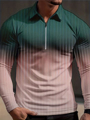 Gradient Stripe Men's Long Sleeve Shirt