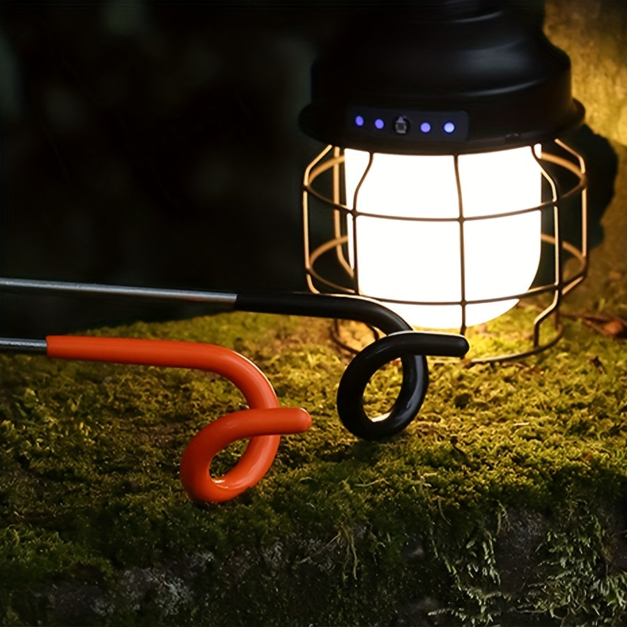 Portable Stainless Steel Double Hooks Light Holder for Outdoor Activities