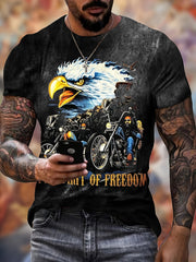 Eagle Pattern Print Men's Short Sleeve Comfy T shirt Graphic Tee