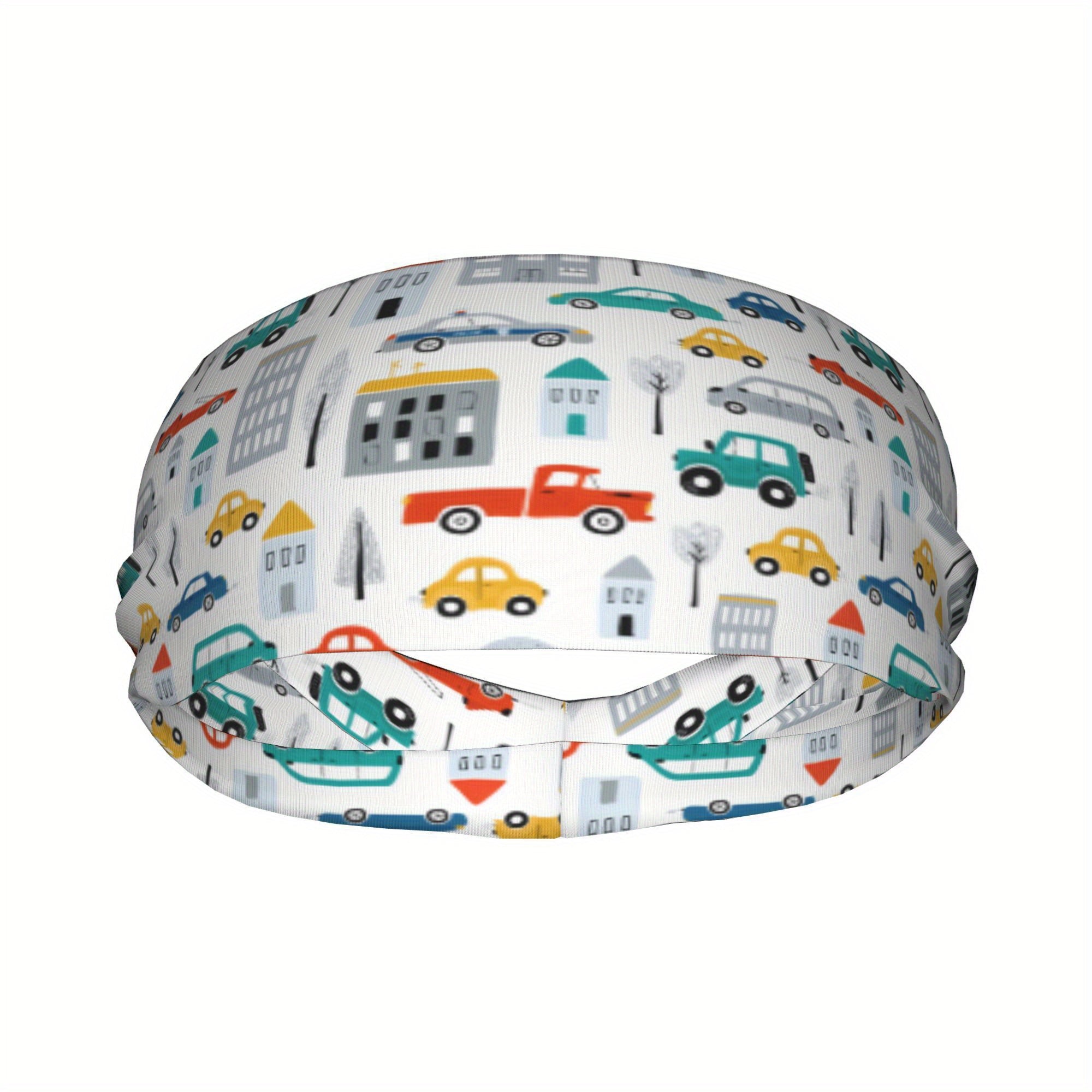 Unisex Cartoon Truck Headband Sweat Wicking Stretchy & Breathable Polyester