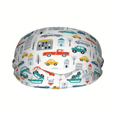 Unisex Cartoon Truck Headband Sweat Wicking Stretchy & Breathable Polyester