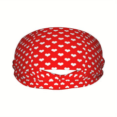 Red Love Heart Sports Headband Sweat Wicking Stretchy Polyester Yoga Gym