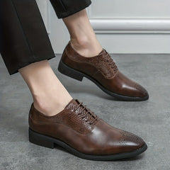 Men's Brogue Carved Oxford Shoes for Wedding Business