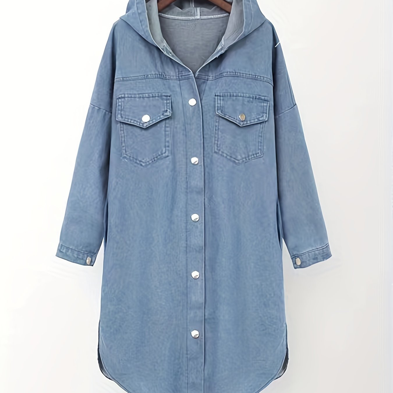 Hooded Longline Denim Jacket