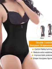 Zipper Waist Trainer Slim Bodysuit Women's Activewear