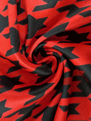 Houndstooth Print Bow Knot Front Dress