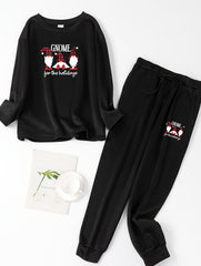 Christmas Loungewear Set Dwarf Print Pajama 2 Piece