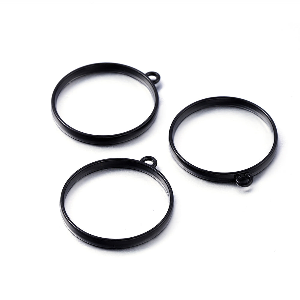 10Pcs Alloy Water Droplet Round Frame Pendant for DIY Jewelry