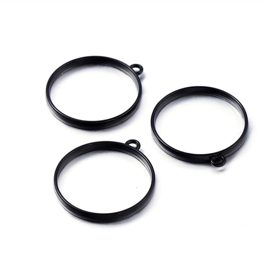 10Pcs Alloy Water Droplet Round Frame Pendant for DIY Jewelry