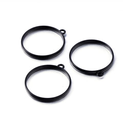 10Pcs Alloy Water Droplet Round Frame Pendant for DIY Jewelry