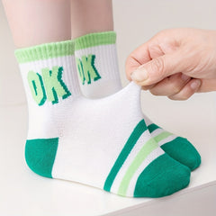 5pairs Children's Cotton Socks Breathable Boys Girls Summer Baby Mesh Stockings