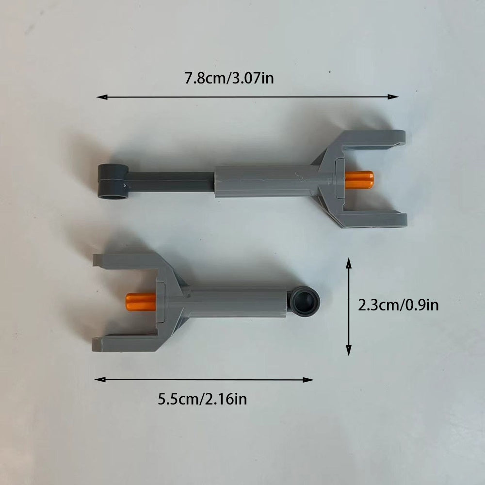 2pcs Telescopic Push Rod Parts Building Block Accessories Grey Finish