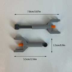 2pcs Telescopic Push Rod Parts Building Block Accessories Grey Finish