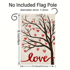Love Heart Tree Garden Flag Double Sided Outdoor Seasonal Yard Decoration