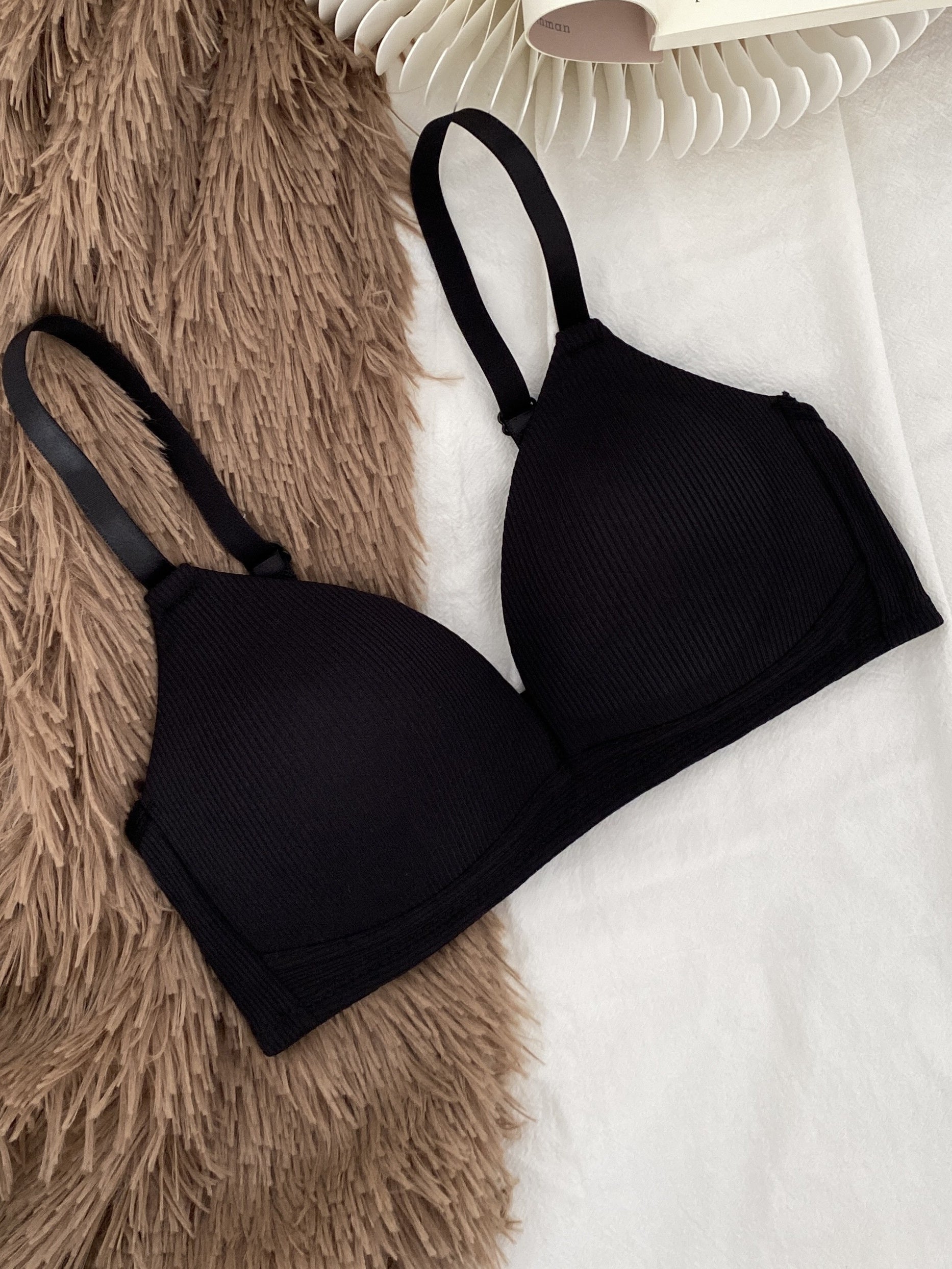 Striped Push Up Bra Medium Stretch Women's Lingerie
