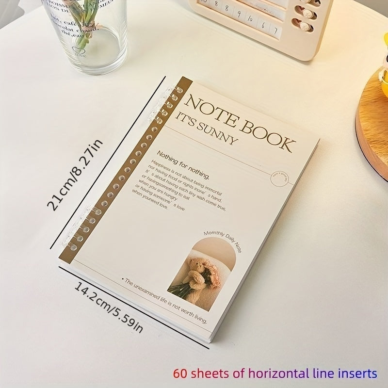 Elegant Loose Leaf Notebook with Crystal Buckle for Your Diary